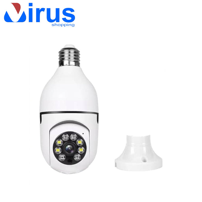 Smart Camera WiFi a lampadina E27 - Telecamera di Sorveglianza HD con Visione Notturna e Audio Bidirezionale