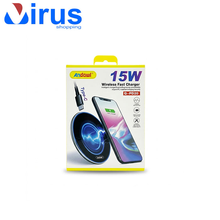 Caricatore wireless per smartphone charger fast Andowl 15W