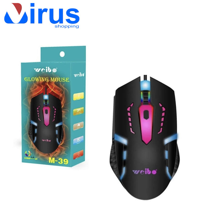 Mouse Gaming  Led Model M-39 USB Weibo M-39 USB 1.5