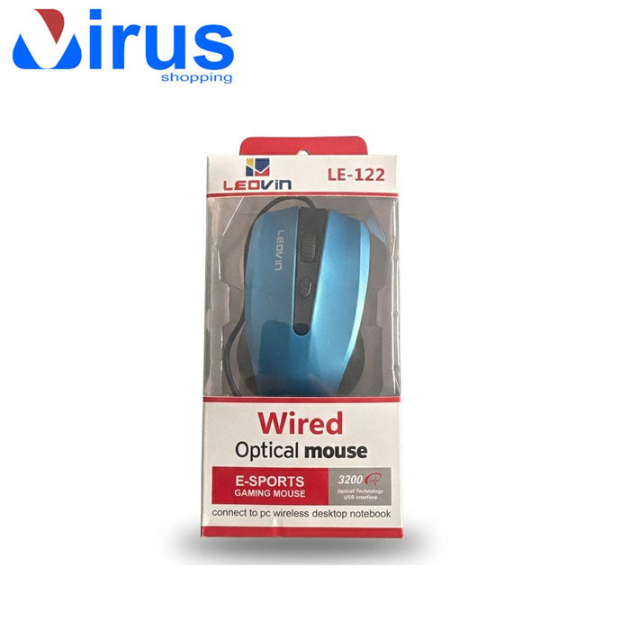 Mouse con filo leovin LE-122 colore blu