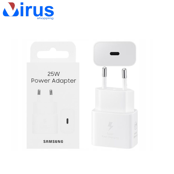 Alimentatore smartphone 25W Samsung Originale ricarica veloce con USB-C Bianco