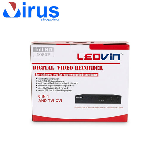 DVR Leovin 6 in 1 - Videoregistratore 8 canali Full HD 1080P - Ibrido AHD TVI CVI