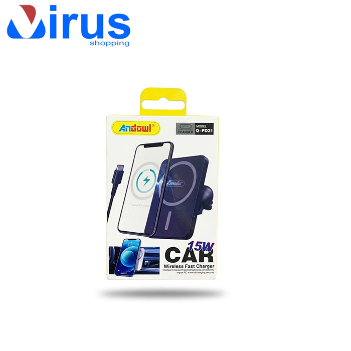 Caricatore Wireless Auto 15W Supporto Magnetico Andowl Q-PD21,