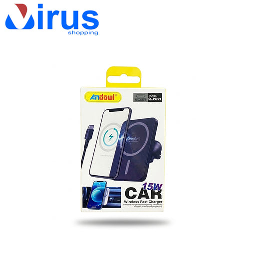 Caricatore Wireless Auto 15W Supporto Magnetico Andowl Q-PD21,