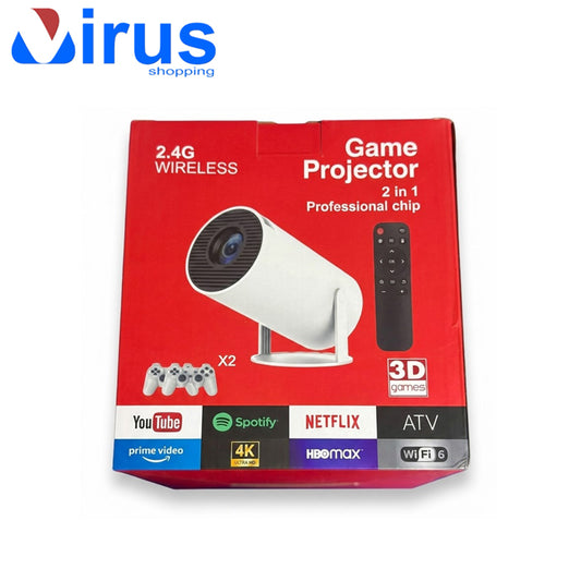 Mini Proiettore Smart 2in1 | Gaming 3D + 2 Controller + Streaming 4K